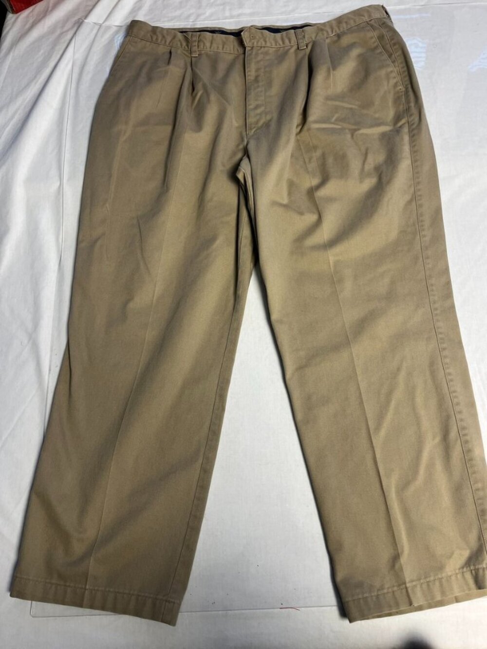 Dockers Original Pleated Classic Khaki Pants Beige Men’s 44x30 100% Cotton - Picture 2 of 9
